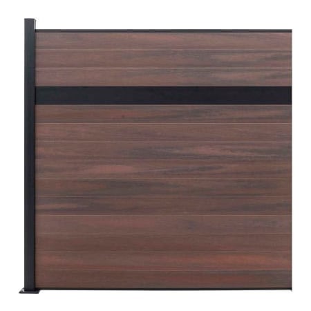 Jewett Cameron Companies Estate 6'W x 6'H Black Rose Aluminum/Composite Horizontal Fence Adder Section - SURFACE MOUNT EF ES1226